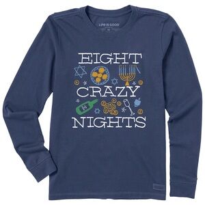 Life Is Good Blue 'Eight Crazy Nights' Long Sleeve Tee